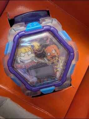 Kids Purple & Blue Cartoon Digital Watch